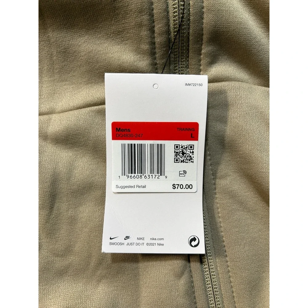 Nike Therma-FIT Full Zip Hoodie Mens Large Khaki